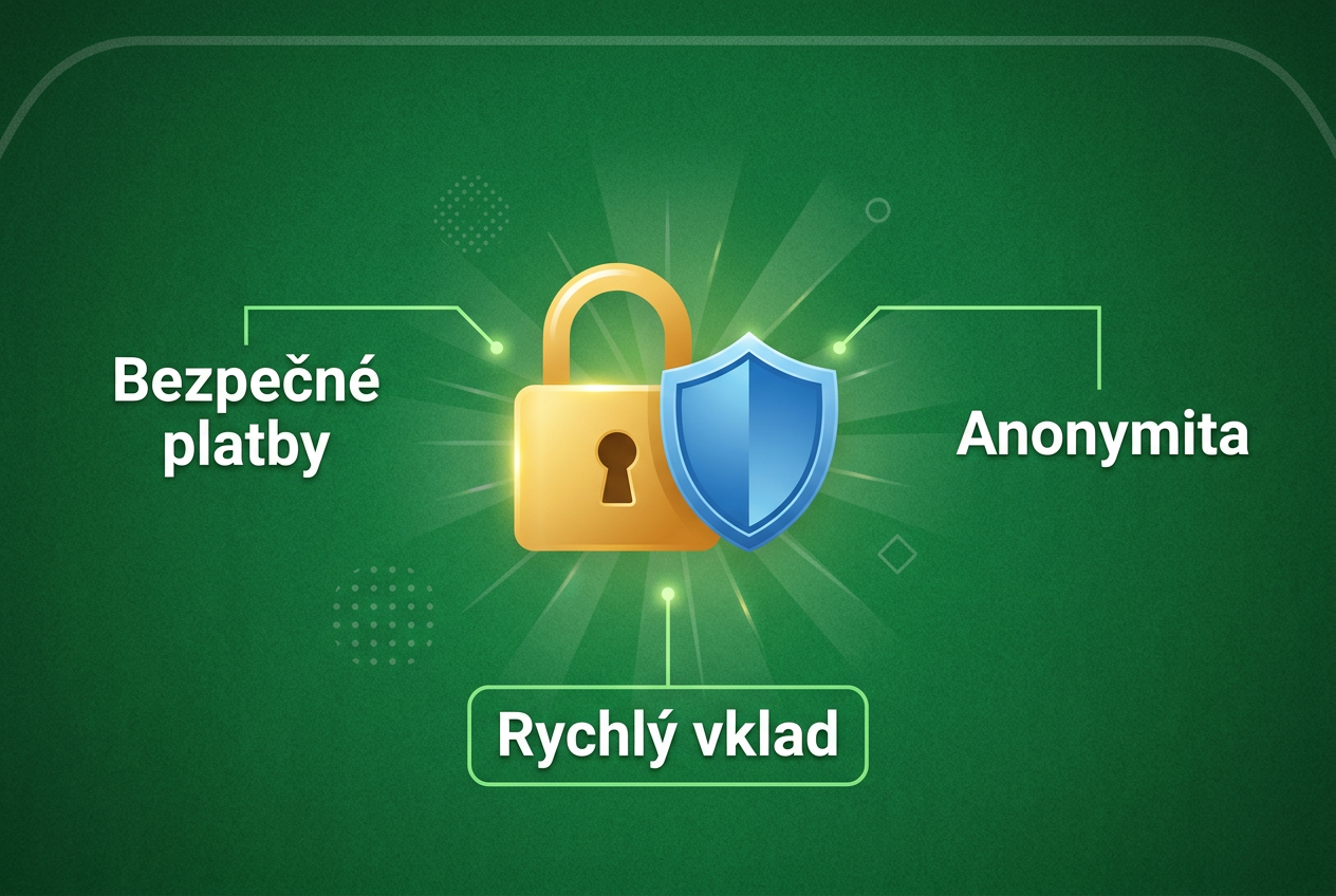 Infografika s českými nápisy vysvětlující tři hlavní výhody bezpečného vkladu přes Paysafecard
